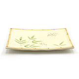 15.5" x 11.65" Rectangular Ceramic Plate, Beige, Brown