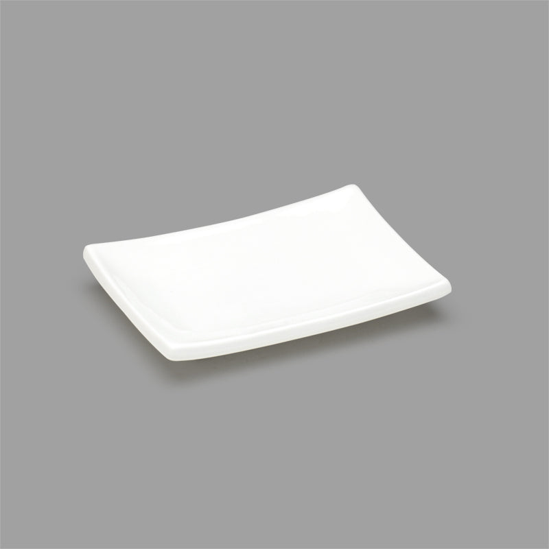 5.75" x 4" Rectangular Ceramic Plate, White