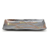 12" x 6" Rectangular Ceramic Plate, Brown