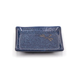 5" Square Ceramic Plate, Navy — Dragonfly Design
