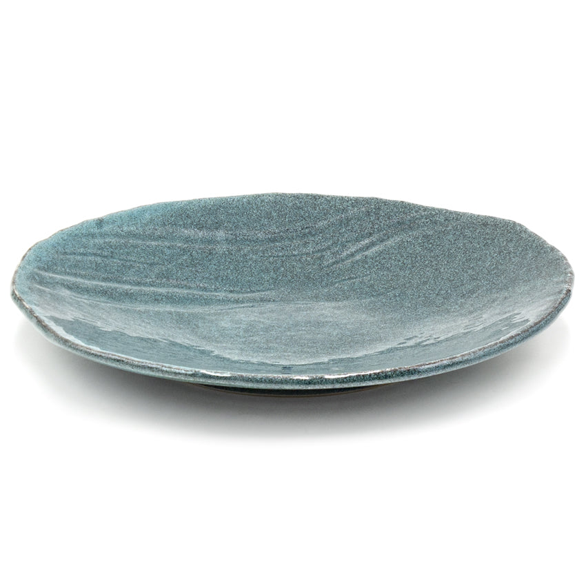 11" Round Ceramic Plate, Green