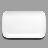 12.25" x 7" Rectangular Porcelain Plate, White