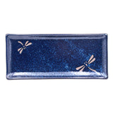 11" x 5" Rectangular Ceramic Plate, Navy — Dragonfly Design