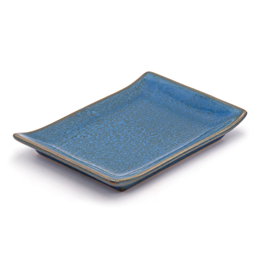 6.85" x 4.75" Rectangular Ceramic Plate, Blue