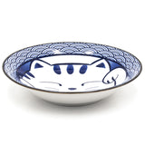 8.35" Round Ceramic Deep Plate, Blue — Cat Design