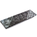 14.5" x 5" Rectangular Porcelain Plate, Gray — White Brushstroke Design