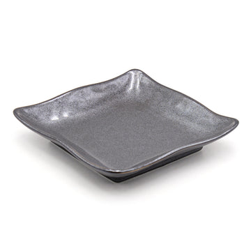 7" Square Ceramic Plate, Gray