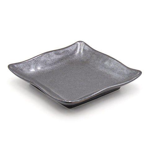 7" Square Ceramic Plate, Gray