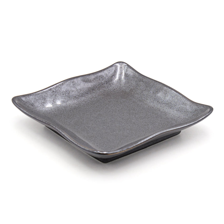 7" Square Ceramic Plate, Gray