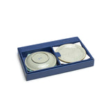 6-3/4" Round Ceramic 5-Piece Plate Set, Ivory