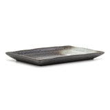 7.5" x 4.75" Ceramic Plate, Dark Brown, Gray