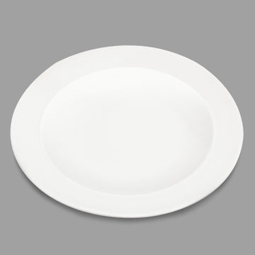 12.25" Round Porcelain Plate, White