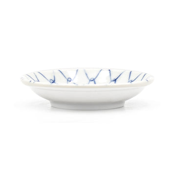 3.65" Ceramic Plate, White, Blue