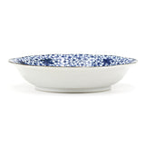 8.5" Round Ceramic Deep Plate, Blue — Floral Design