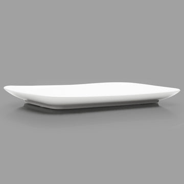 12.25" x 7" Rectangular Porcelain Plate, White