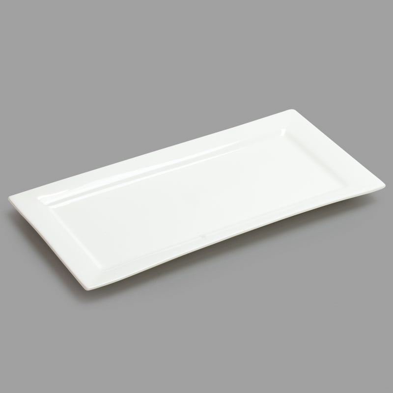 14.25" x 6.75" Rectangular Porcelain Plate, White
