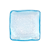 4-3/4" Square Glass Plate, Blue