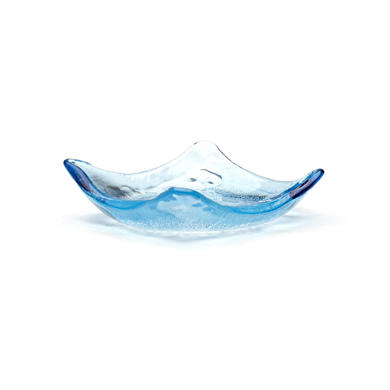 4-3/4" Square Glass Plate, Blue