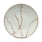9" Round Ceramic Plate, Gray — Plum Blossom Design