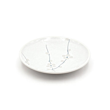 5" Ceramic Plate, White, Blue