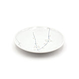 5" Ceramic Plate, White, Blue