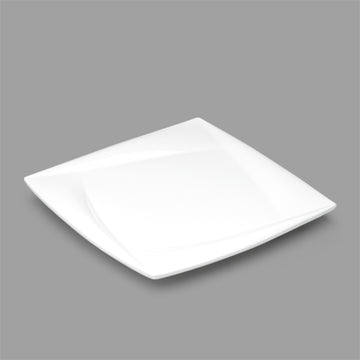 8.5" Square Porcelain Plate, White