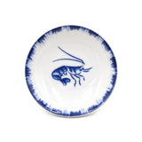 3.5" Ceramic Plate, Blue — Seafood Assortment Design