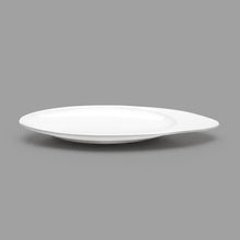 5¾″ × 2¼″ White Ceramic Oval Plate — Tapered Rim