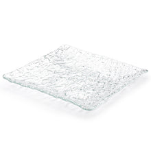 Clear Rippled Glass Square Plate, 10.25 × 1 in — GF6-C
