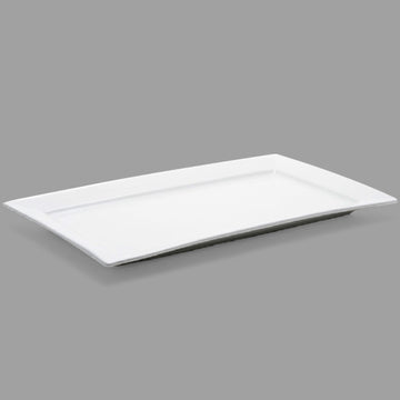 16" x 8.75" Rectangular Porcelain Plate, White