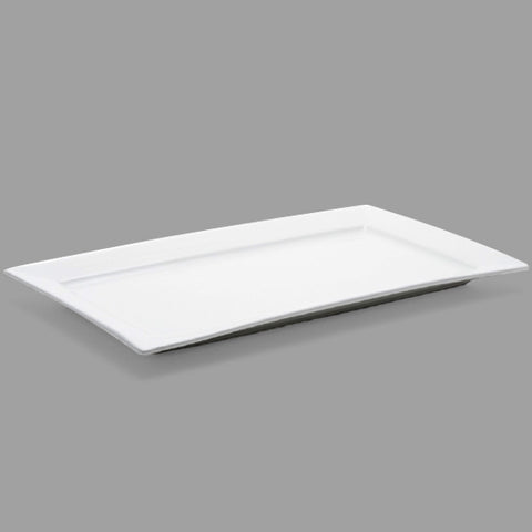 16" x 8.75" Rectangular Porcelain Plate, White