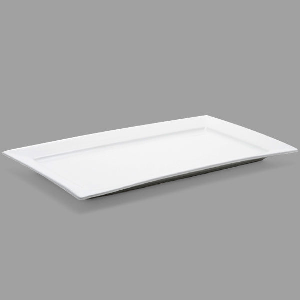 16" x 8.75" Rectangular Porcelain Plate, White