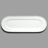 11" x 4" Oval Porcelain Plate, White
