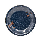 8" Round Ceramic Deep Plate, Blue — Dragonfly Design