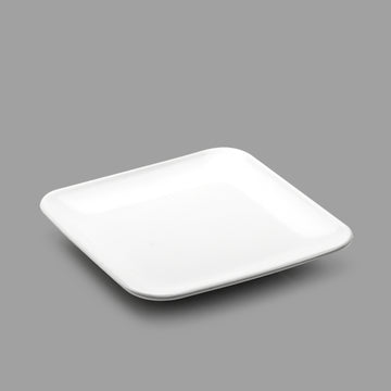 6.5" Square Porcelain Plate, White