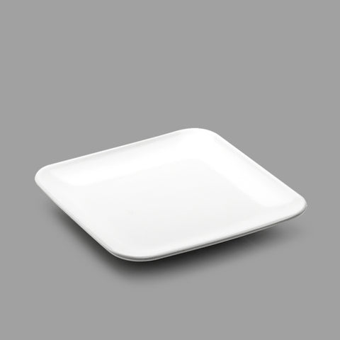 6.5" Square Porcelain Plate, White