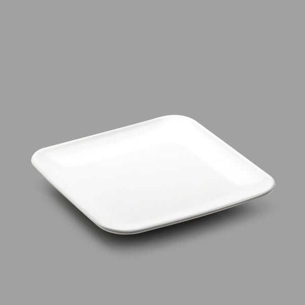 6.5" Square Porcelain Plate, White