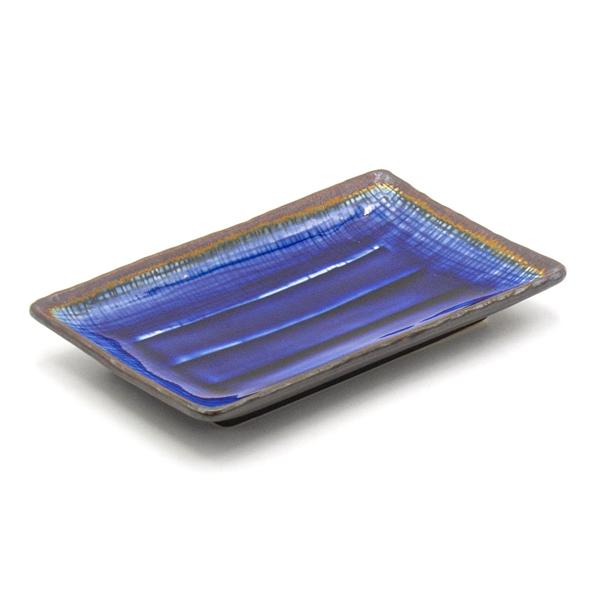 8.5" x 5.25" Rectangular Ceramic Plate, Sapphire