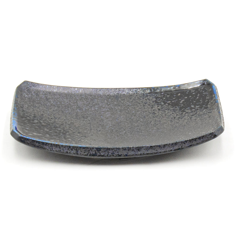 7¼ × 4¾ in Dark Brown & Blue Ceramic Plate — MS27-KR