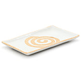 8.65" x 5" Rectangular Ceramic Plate, Gray, Yellow