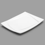 14" x 9.75" Rectangular Porcelain Plate, White