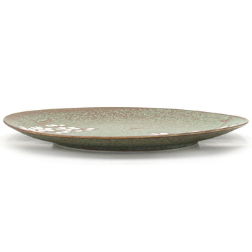 9" Round Ceramic Dinner Plate, Green, Brown — Sakura Design