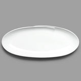 12.75" x 5.25" Oval Ceramic Plate, White