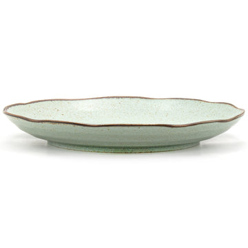 10.25" Ceramic Plate, Green, Brown