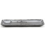 13" x 4" Rectangular Ceramic Serving Platter, Dark Brown, Black