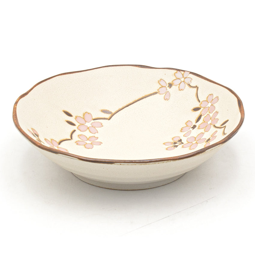 8.25" Round Ceramic Plate, Beige — Sakura Design