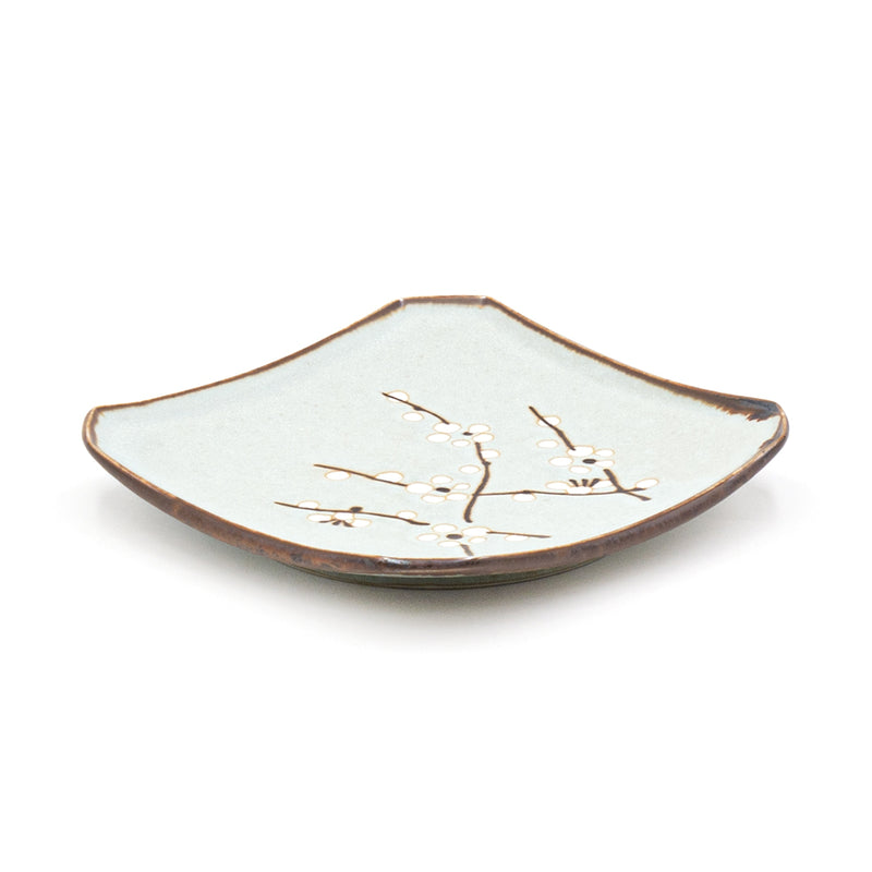 5¼ in Aqua Blossom Ceramic Side Plate — Q253-BP