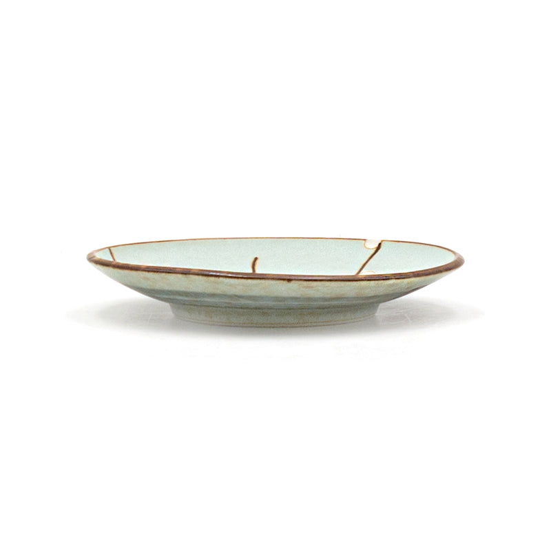5 in Aqua Blossom Ceramic Side Plate, 3 oz — Q25-BP