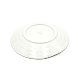 5-1/4" Round Ceramic Plate, White, Red