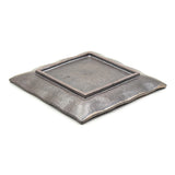 9.75" Square Ceramic Plate, Brown, Gold